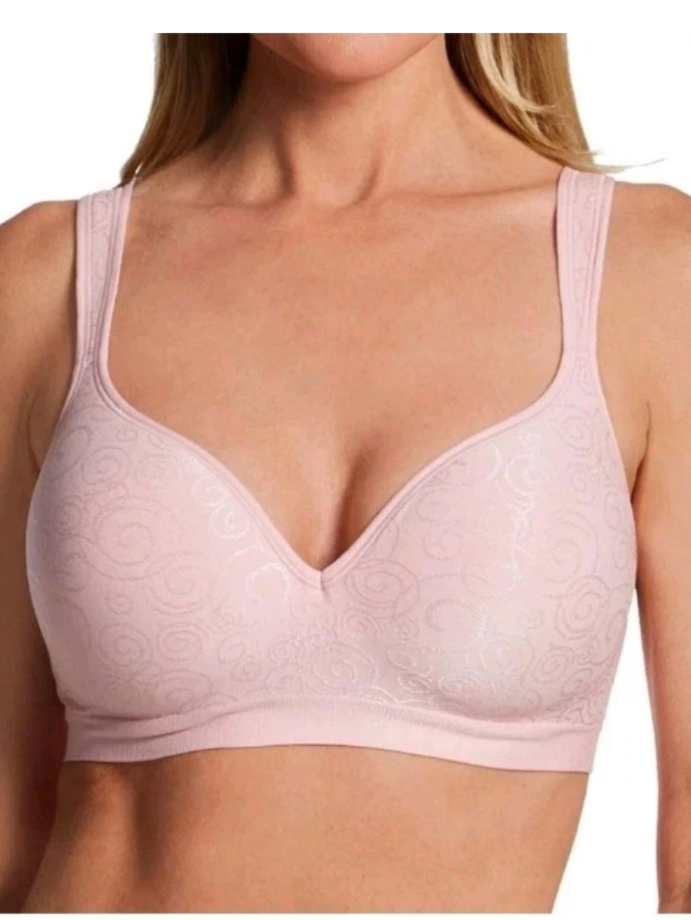 Bali Women's Comfort Revolution Wirefree Bra 3463 Pink Swirl - 36D NWT #1031